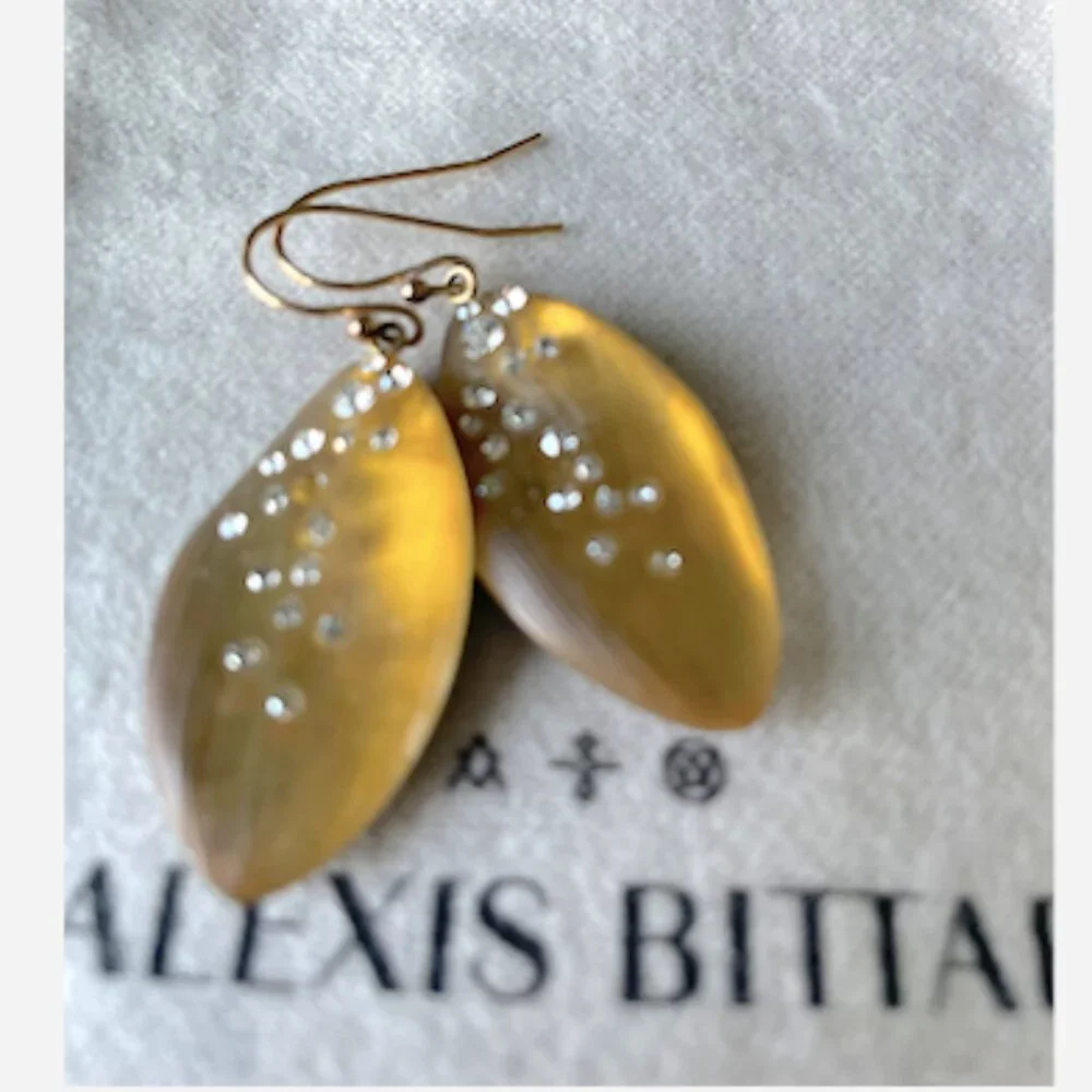 Alexis Bittar | Dust Long Leaf Statement Earrings (Warm Brown)